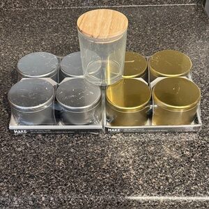 Silver and Gold Candle Making Tins Set